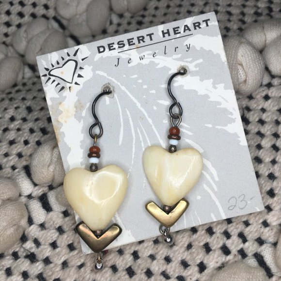Vintage Desert Heart Boho Earrings - Picture 1 of 5